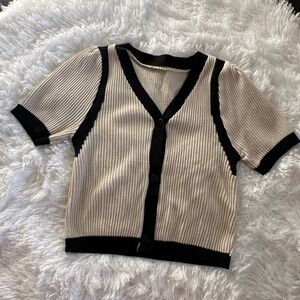 Stylish Black and Cream Cardigan